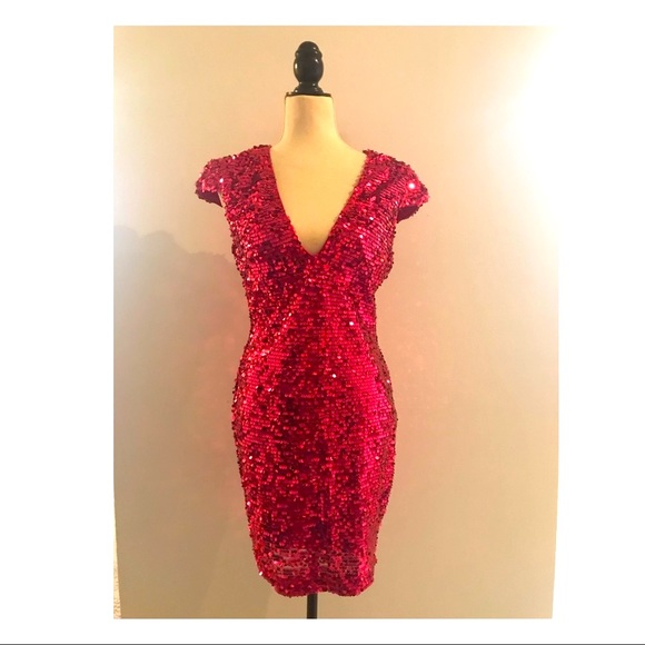 Lulus hot pink sequins dress Small - Picture 2 of 7